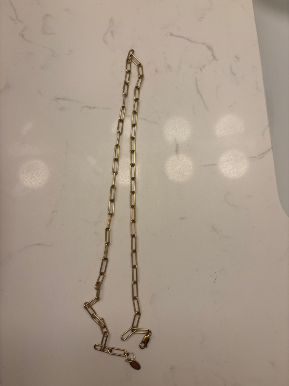 Set and Stones Gold Rectangular Link Chain Necklace